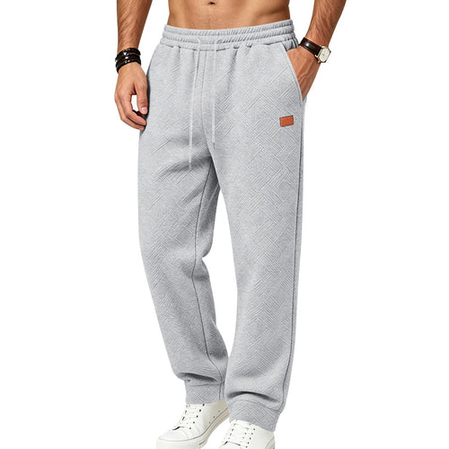 Herren Lässige strukturierte Jogginghose mit Kordelzug und Seitentaschen Drune