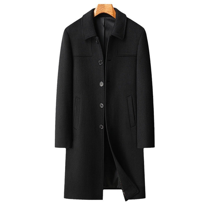 Herren Langer einreihiger Wollmantel mit schlanker Silhouette Drune