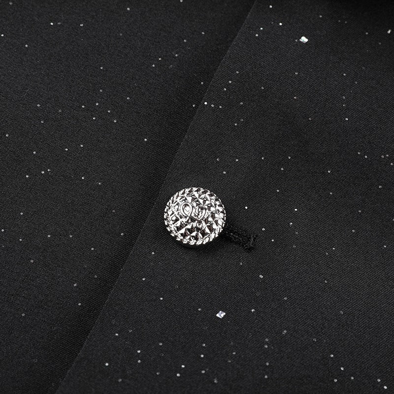 Herren Zweiteiliges Oversize-Lounge-Set mit gesprenkelter Übergangsjacke und weiter Bundfaltenhose Drune