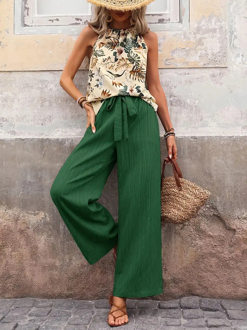 Damen Stylishes Sommer-Outfit mit weitem Hosenrock Drune