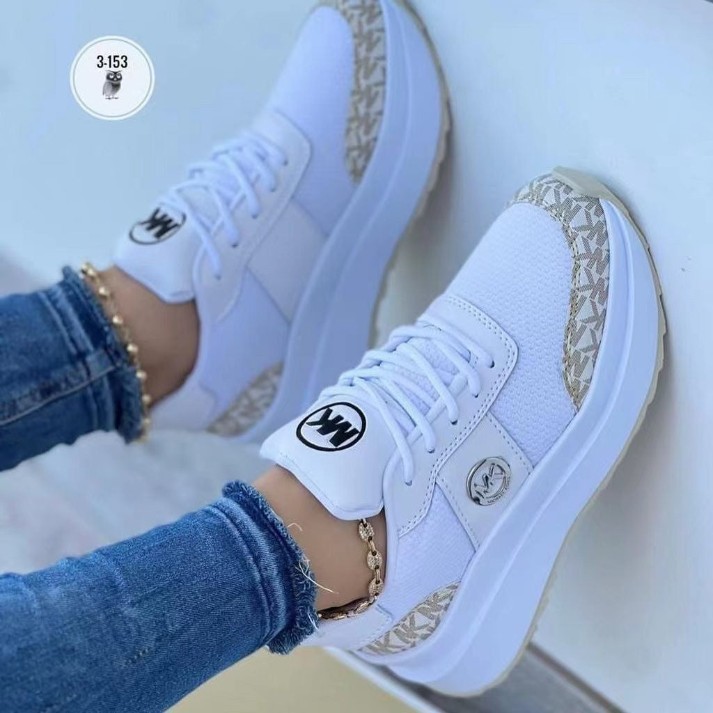 Damen Plateausneaker mit atmungsaktivem Mesh und markantem Logo-Emblem Drune