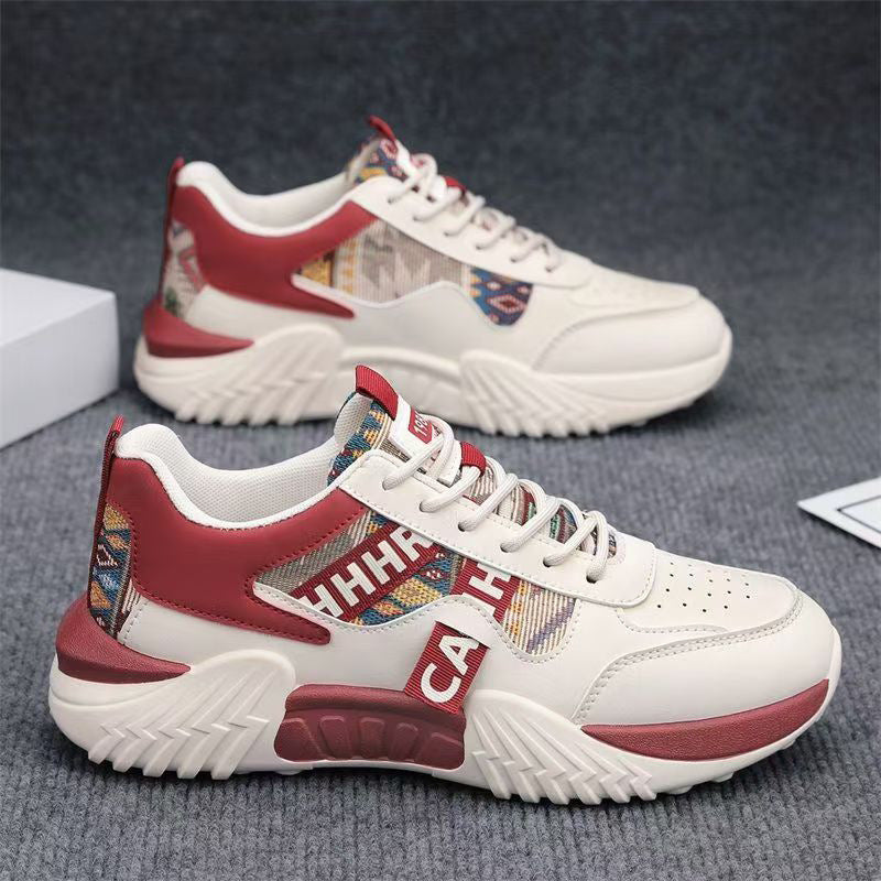 Damen Chunky-Plateau-Sneaker mit ethnischem Webmuster und gepolstertem Komfortschaft Drune