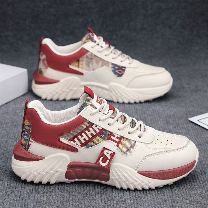 Damen Chunky-Plateau-Sneaker mit ethnischem Webmuster und gepolstertem Komfortschaft Drune