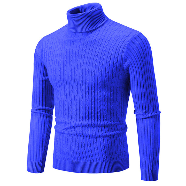 Herren Taillierter Thermo-Rollkragenpullover mit Zopf- und Rippstrickstruktur Drune