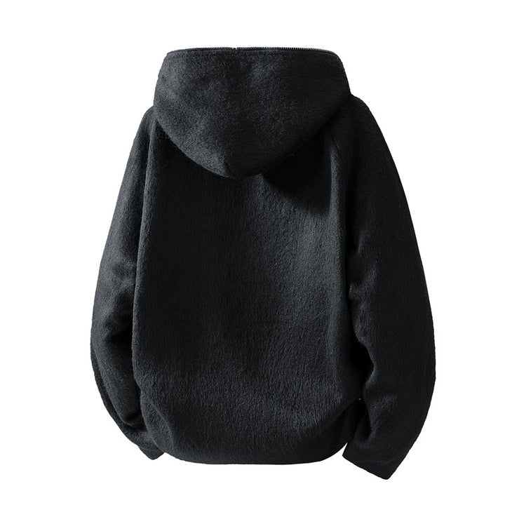 Herren Bequeme Fleecejacke mit Kapuze Drune