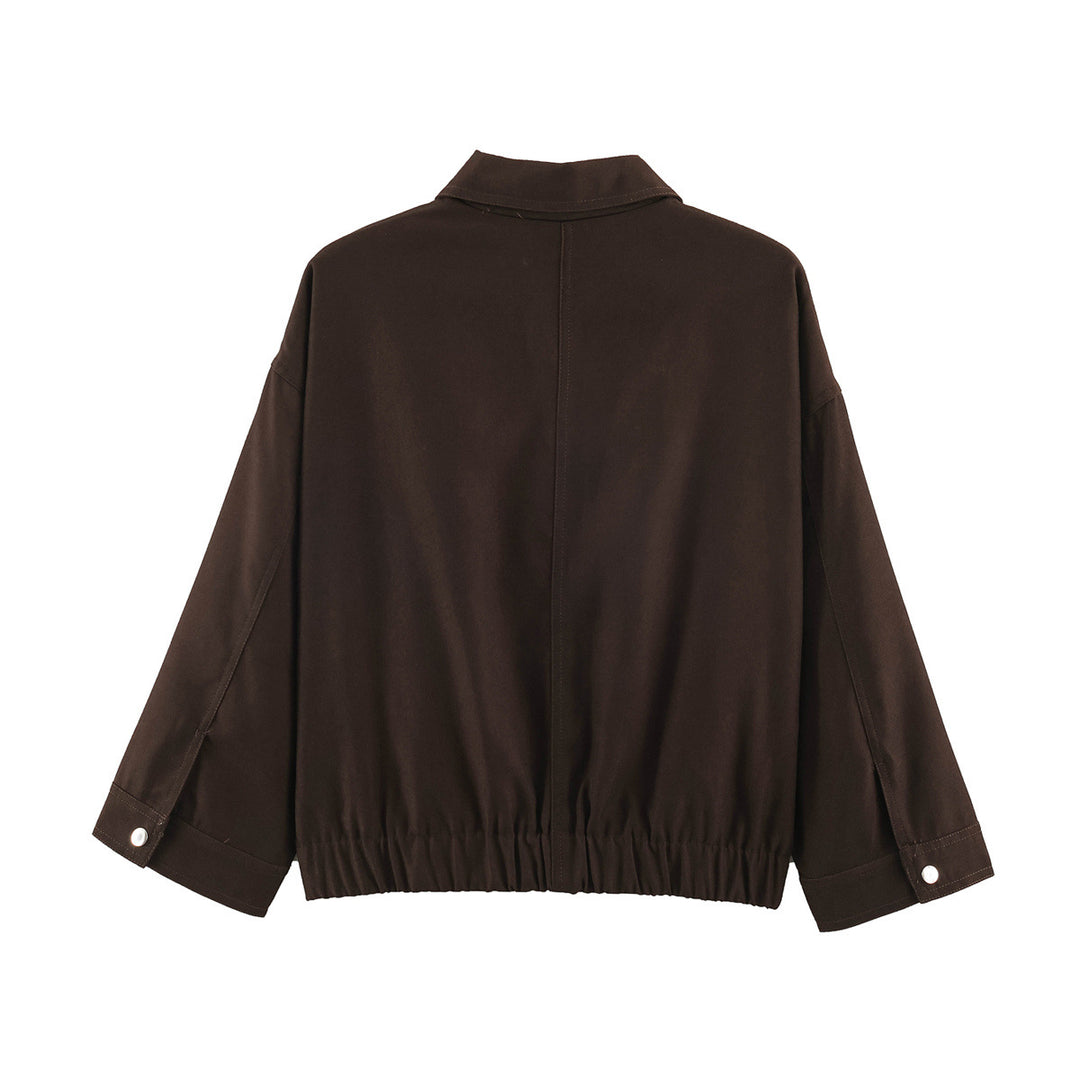 Damen Boxy Kurzblouson mit aufgesetzten Pattentaschen und Gummizugsaum Drune