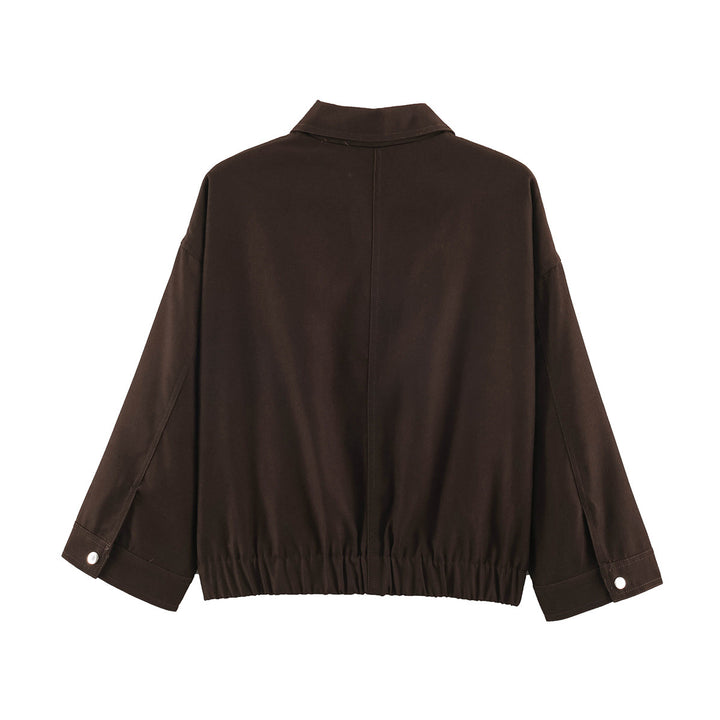 Damen Boxy Kurzblouson mit aufgesetzten Pattentaschen und Gummizugsaum Drune