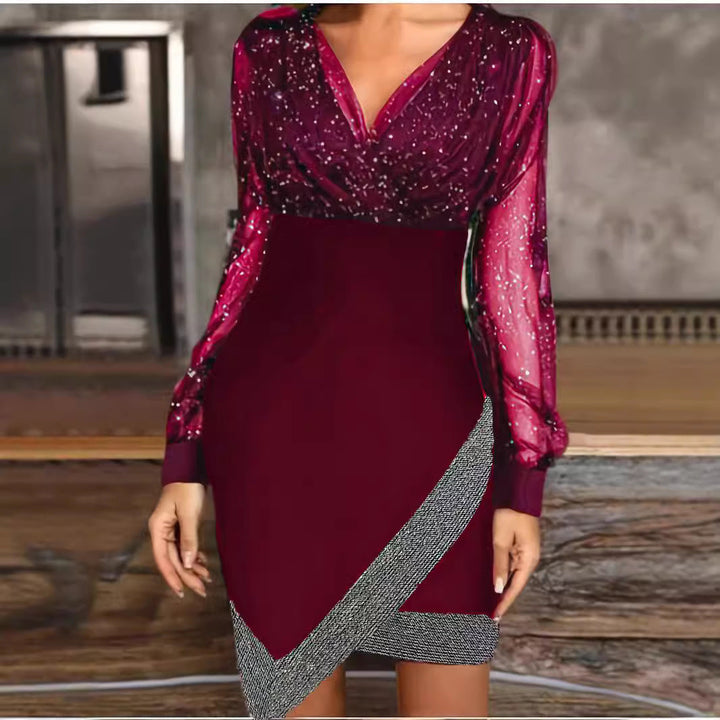 Damen Abendkleid mit Funkelnden Details und Elegantem Schnitt Drune
