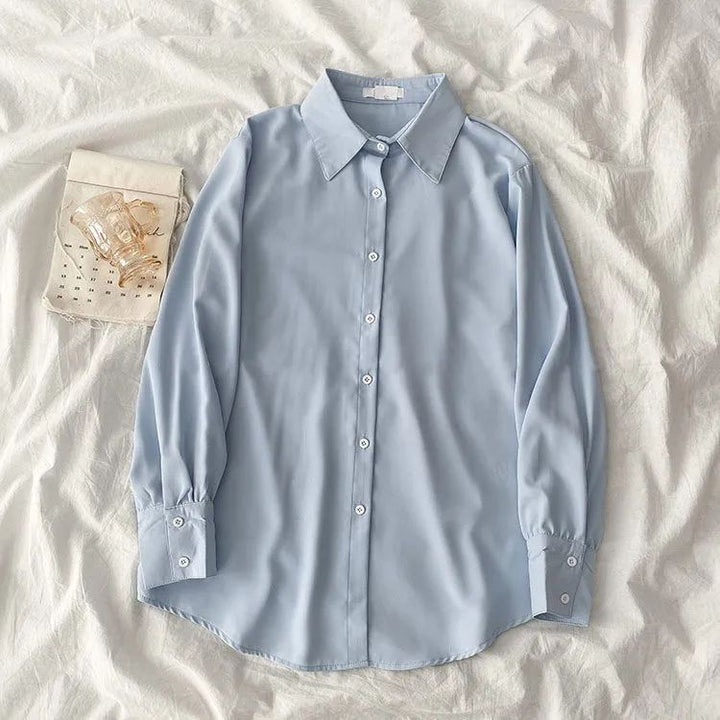Damen elegante Bluse mit voluminösen Ärmeln Drune
