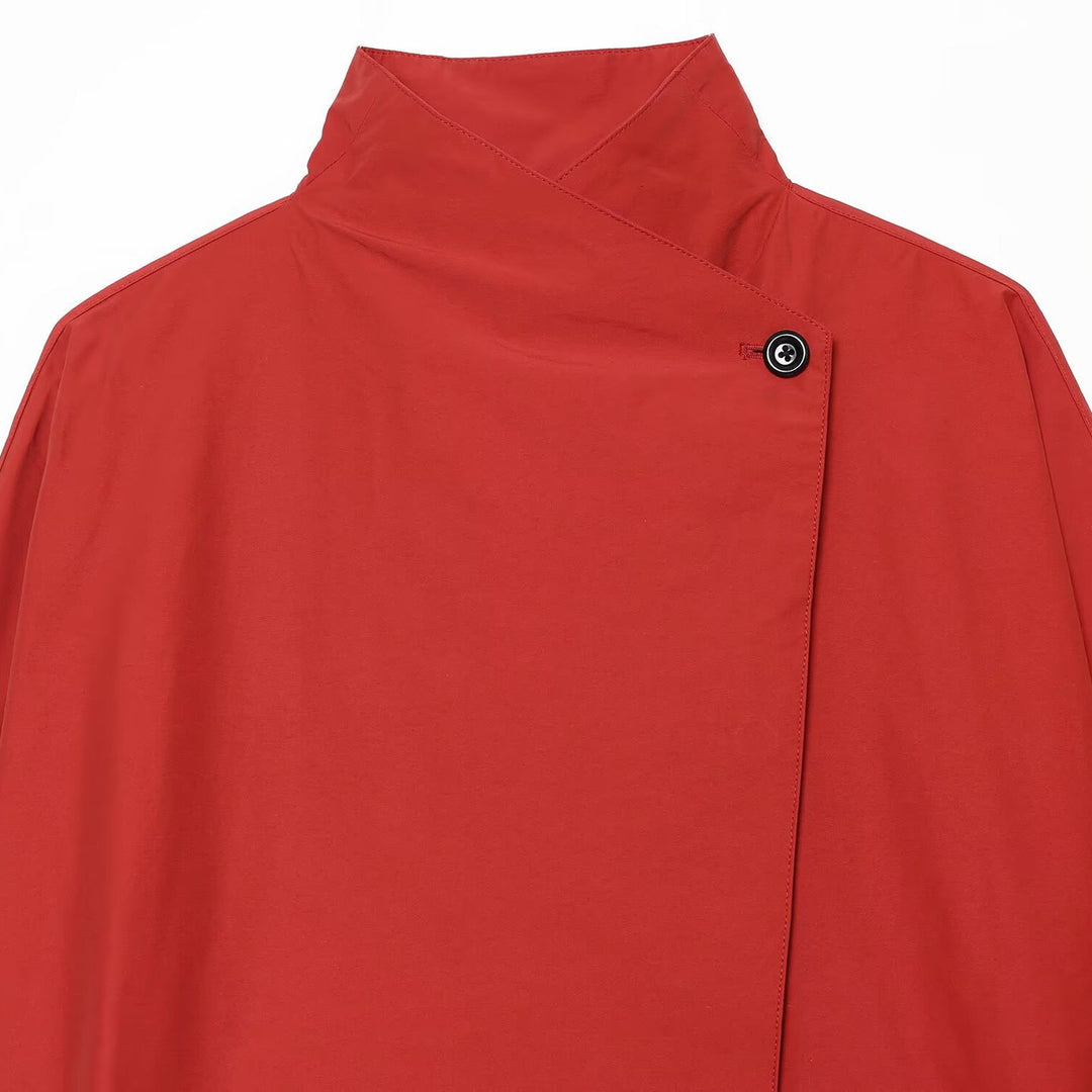 Damen Oversized Kurzjacke mit hohem Stehkragen und Ballonärmeln Drune