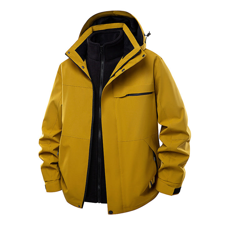 Herren Wasserdichte Outdoor-Jacke mit verstellbarer Kapuze Drune
