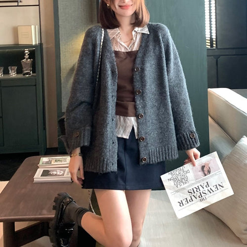 Damen Weicher Grobstrick Cardigan Drune