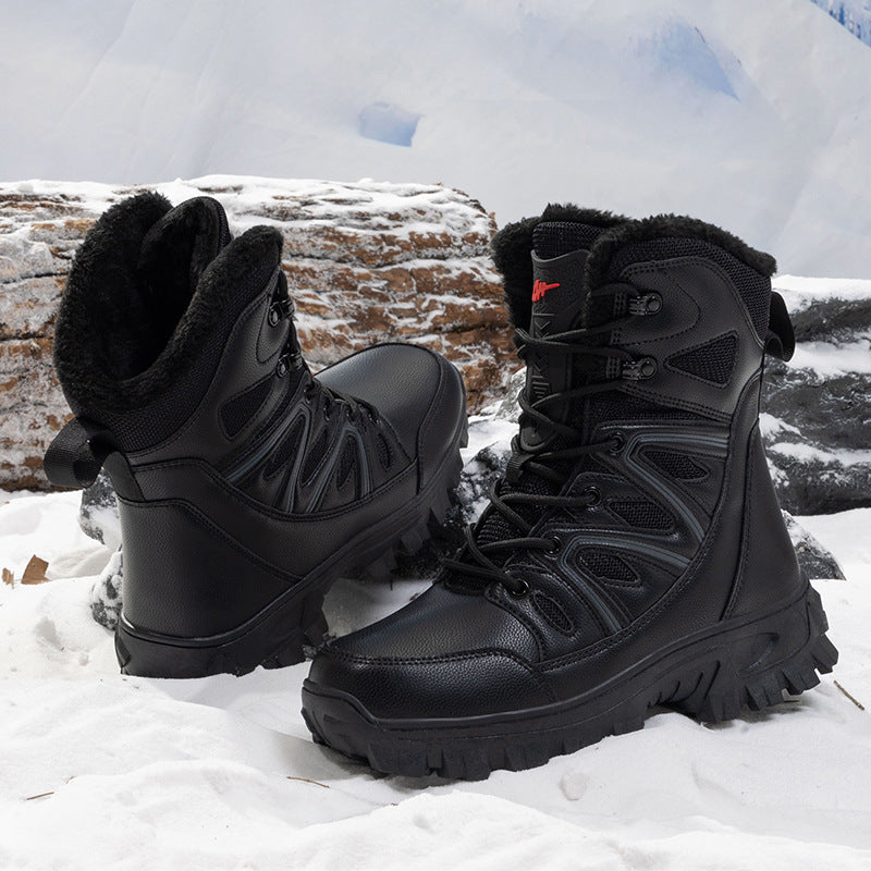 Herren Isolierte knöchelhohe Thermo‑Tactical‑Stiefel mit Kunstfellfutter und griffiger Mehrzonen‑Profilsohle Drune