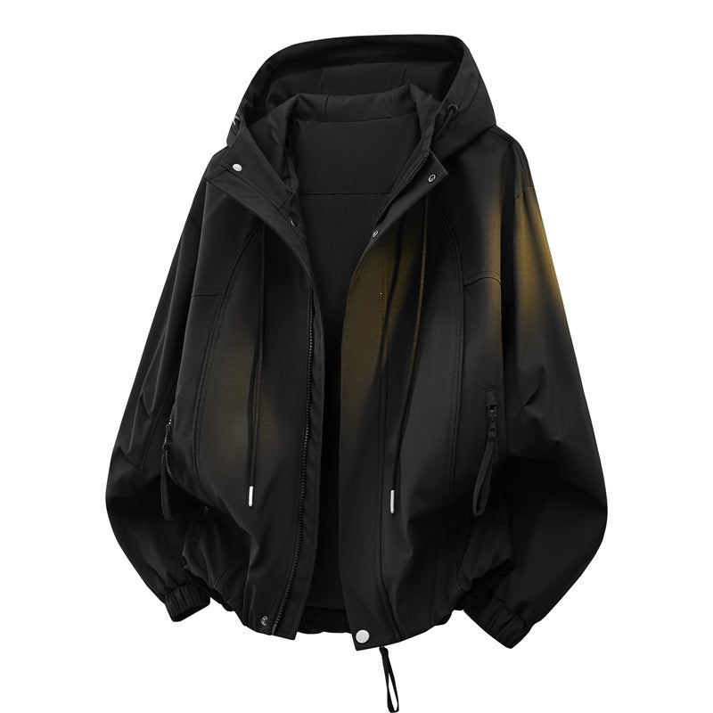 Herren Urbanes Tech-Hoodie mit wetterfester Membran, verdecktem Reißverschluss & elastischem Saum Drune