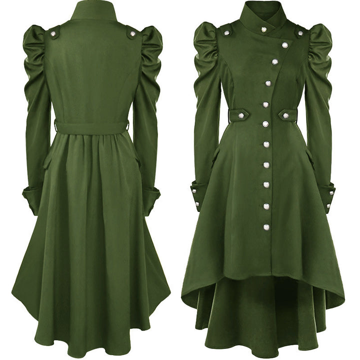 Damen nan romantisches Maxikleid mit Carmen-Ausschnitt, Puffärmeln, tailliertem Mieder und seitlicher Raffung Drune