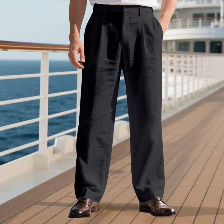 Herren elegante Freizeit-Hose mit weichem Stoff und weitem Schnitt Drune