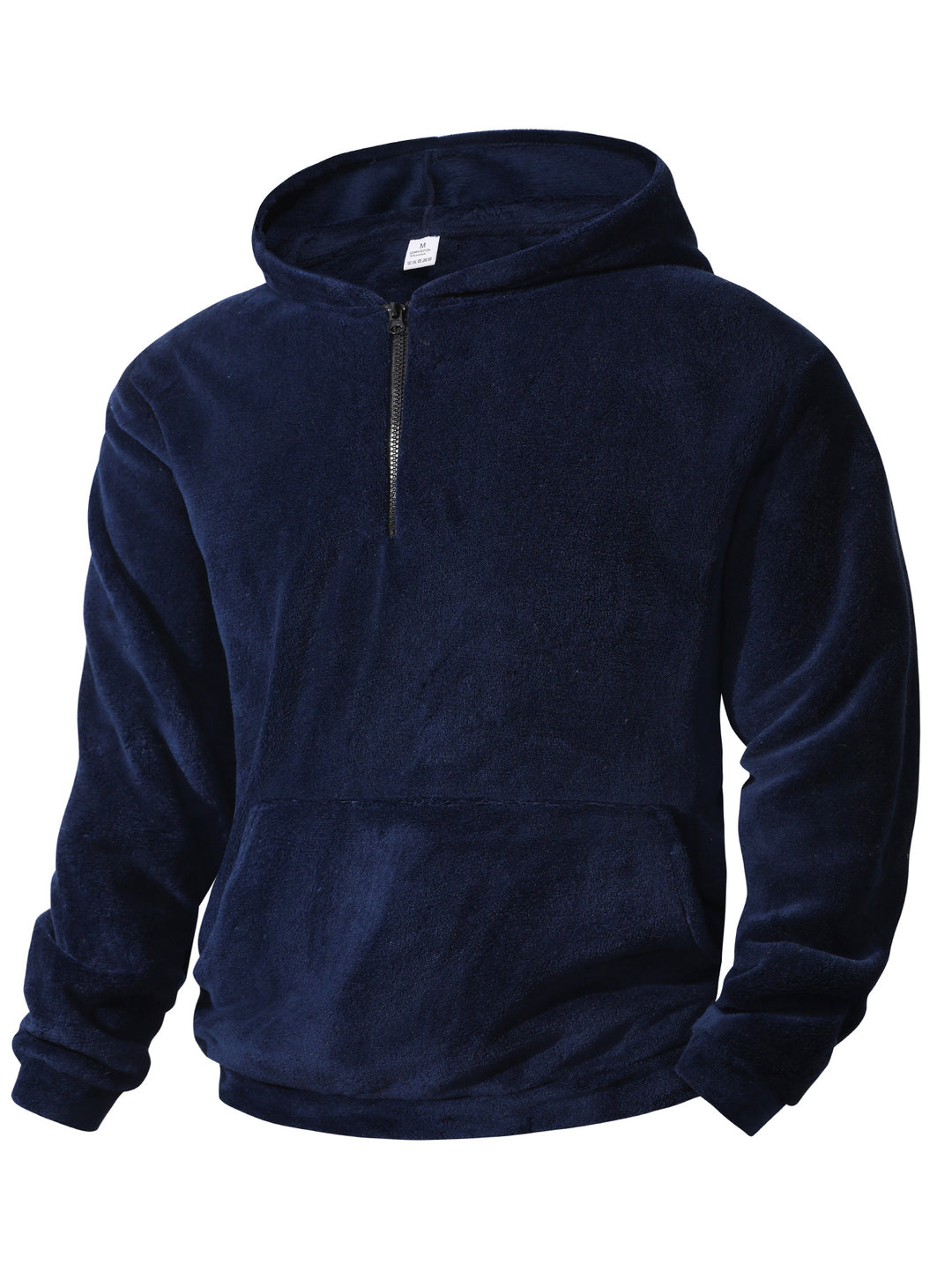 Herren kuscheliger Microfleece-Hoodie mit Halbzip, Kapuze und Kängurutasche Drune
