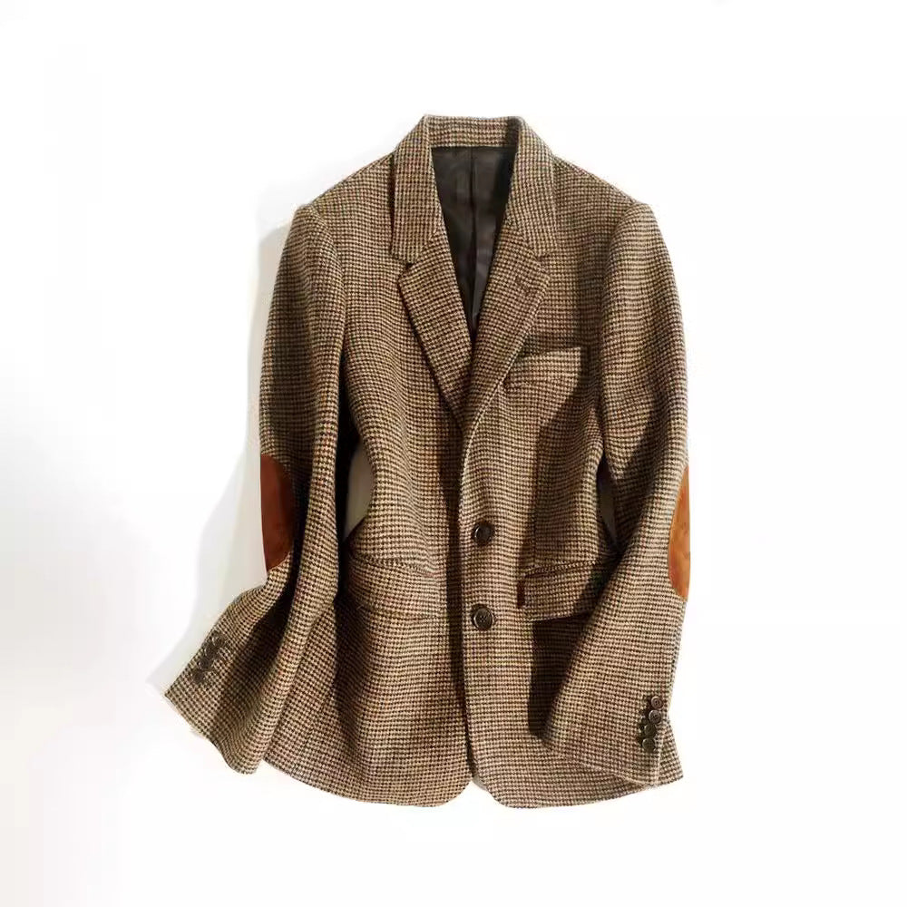 Damen Eleganter Karierter Blazer Drune