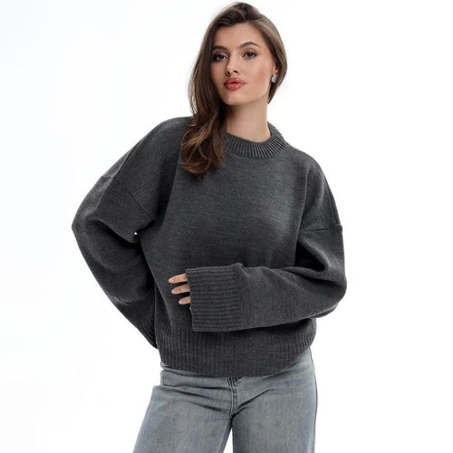 Damen Gemütlicher Sweater mit weitem Schnitt und strukturiertem Maschenbild Drune