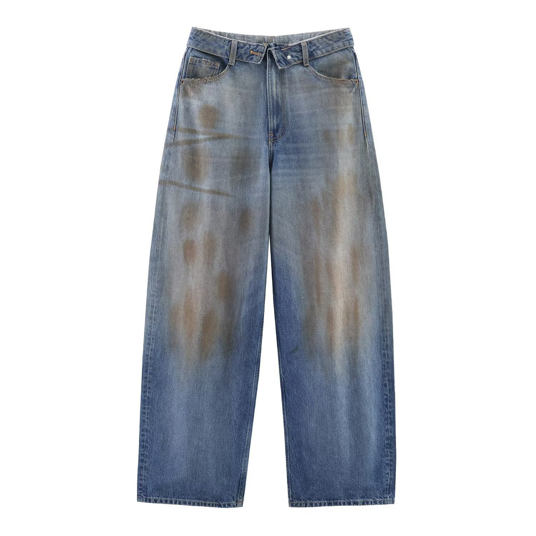 Damen hochwertige Destroyed Jeans im lässigen Baggy-Stil mit modernen Akzenten Drune