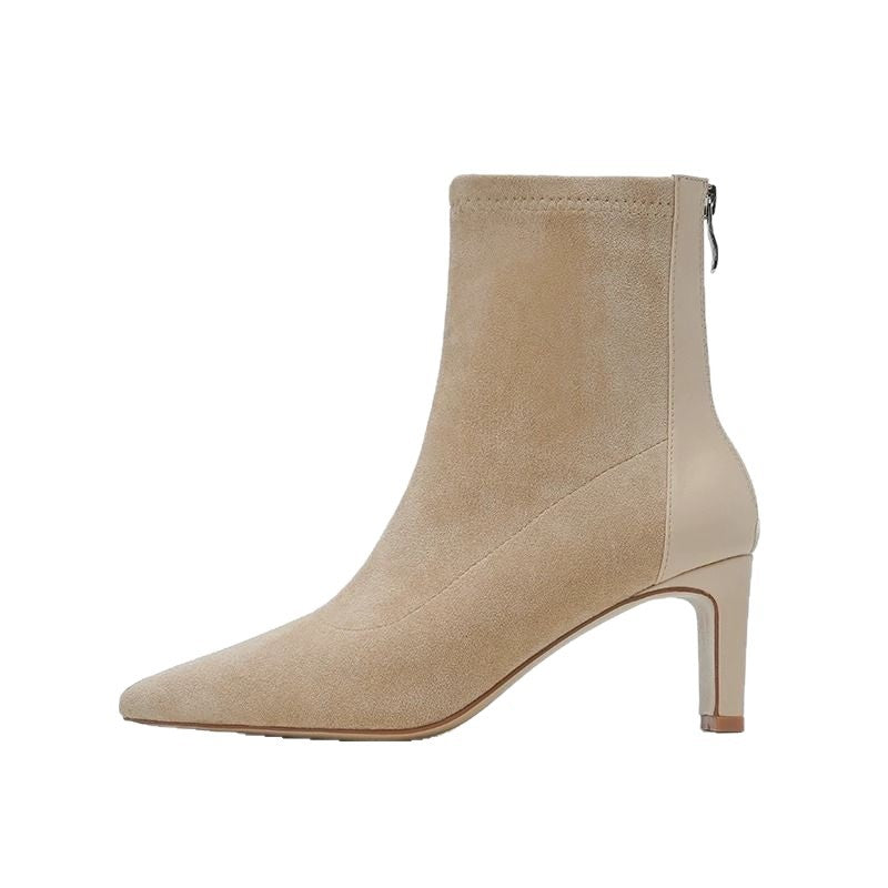 Damen Stretch‑Ankleboots mit schmaler Spitze und sculpted Blockabsatz Drune