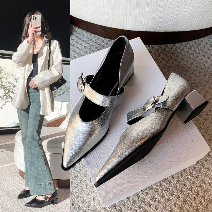 Damen Elegante Mary Jane Schuhe mit modischem Blockabsatz und verstellbarem Riemen Drune