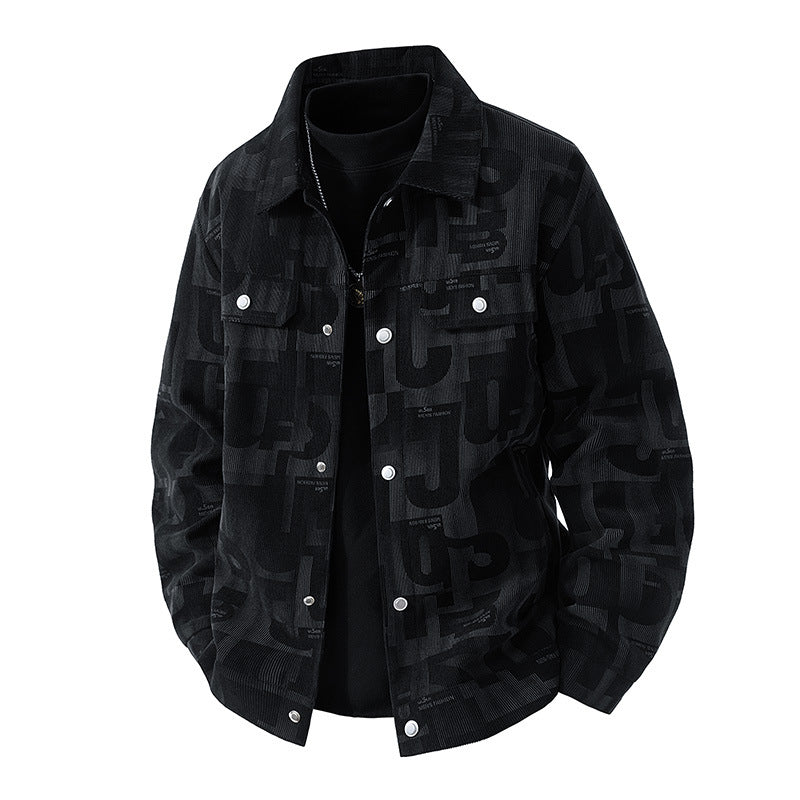 Herren Modische Jacke mit Schlaufen Kragen Drune