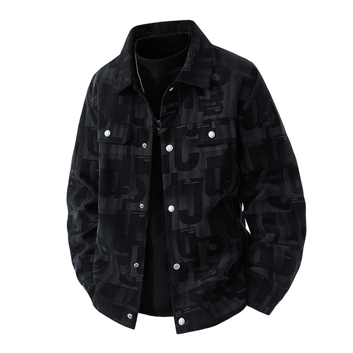 Herren Modische Jacke mit Schlaufen Kragen Drune