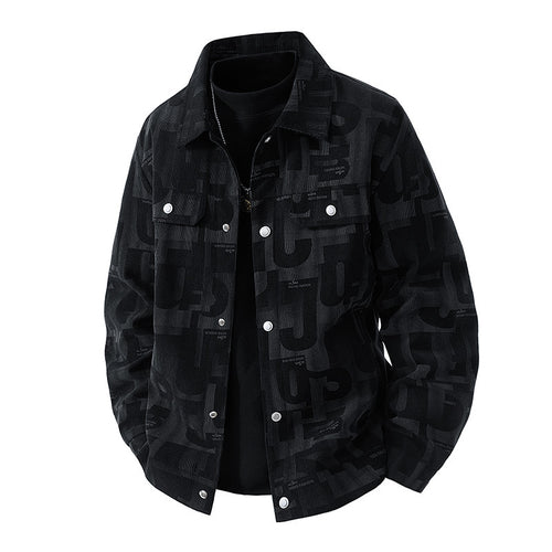 Herren Modische Jacke mit Schlaufen Kragen Drune