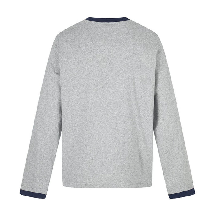 Herren Baumwoll-Langarmshirt Sweatshirt mit Adler-Print und Kontrastbündchen Drune