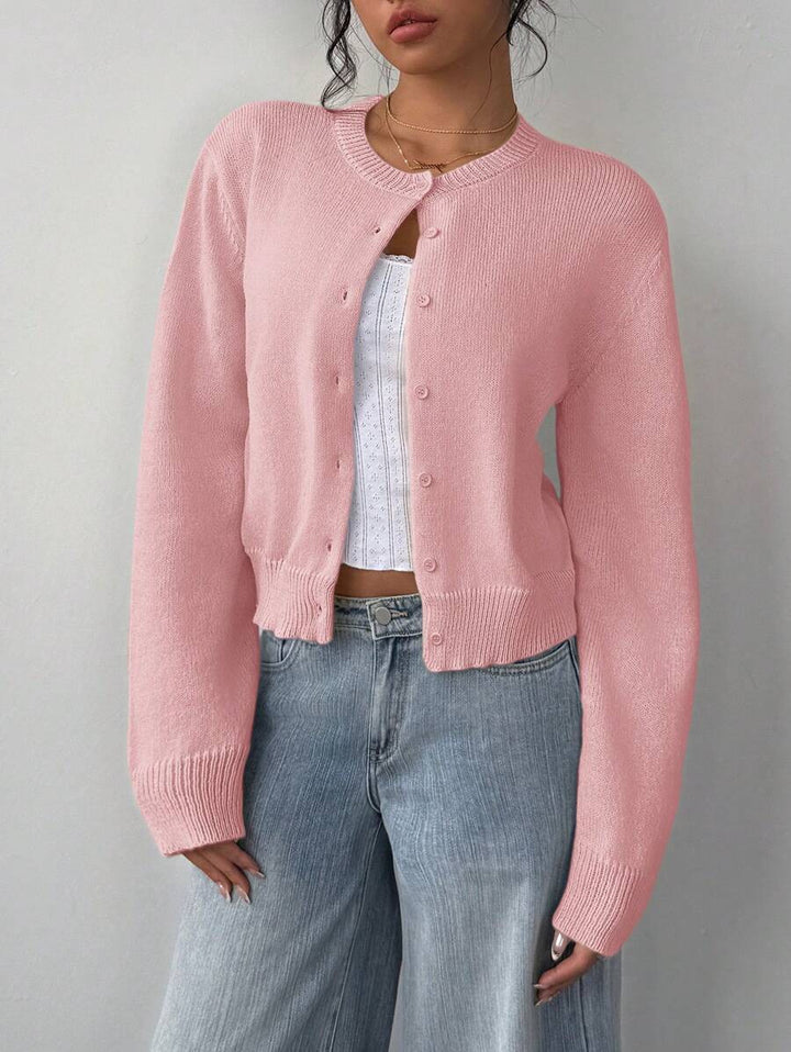 Damen Strickjacke mit feiner Textur und eleganter Knopfleiste Drune