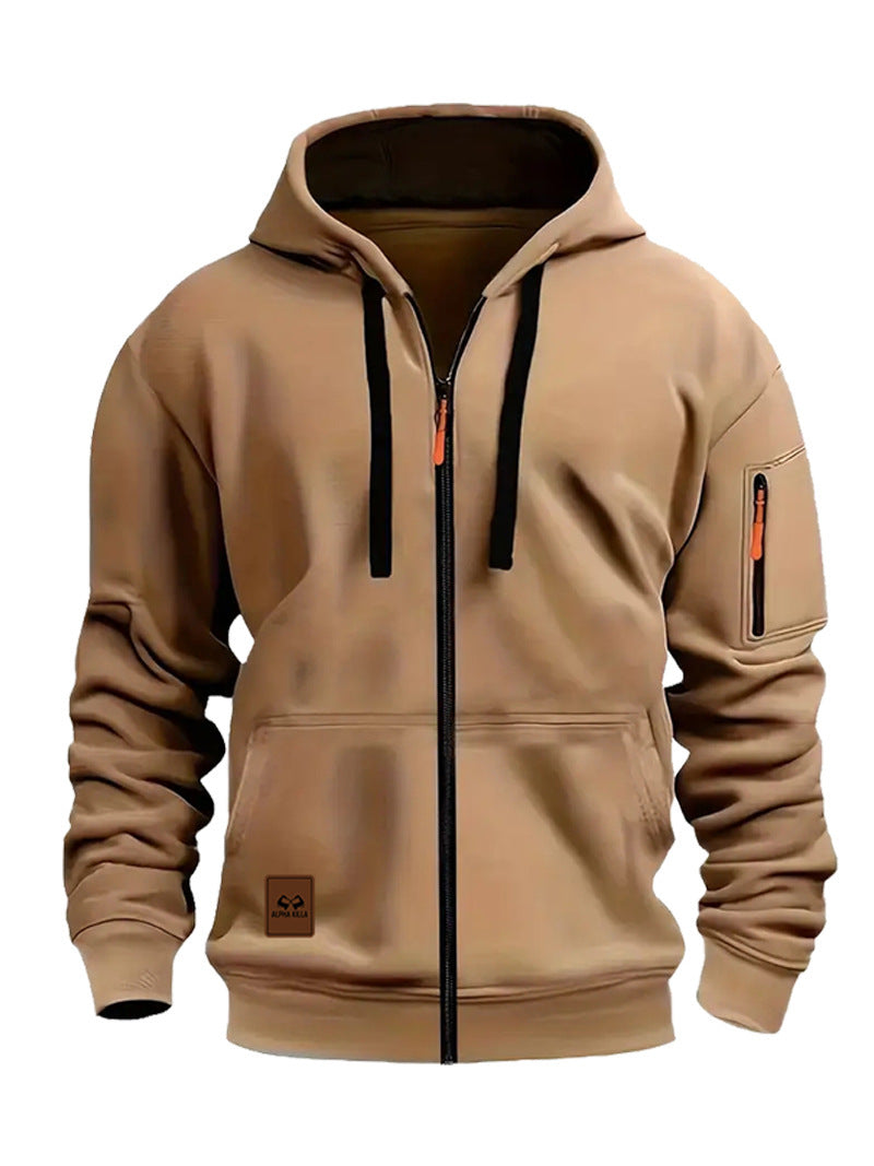Herren Sportliche Fleecejacke mit Kapuze Drune
