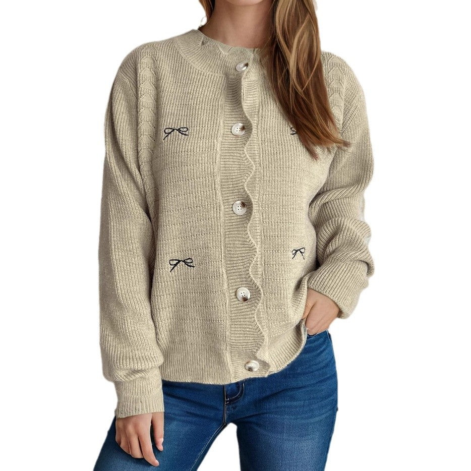 Damen Strickjacke mit verspieltem Details Drune