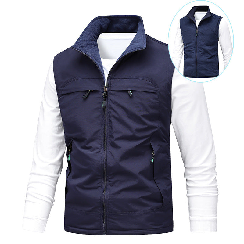 Herren Angler- und Reiseweste mit perforiertem Innenfutter, verdeckten Reißverschlusstaschen und verstellbarem Saum Drune
