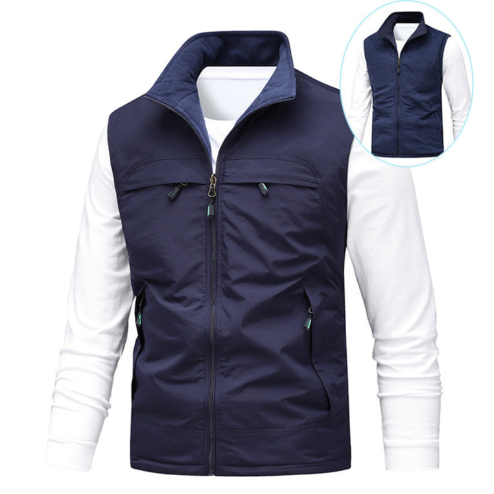 Herren Angler- und Reiseweste mit perforiertem Innenfutter, verdeckten Reißverschlusstaschen und verstellbarem Saum Drune