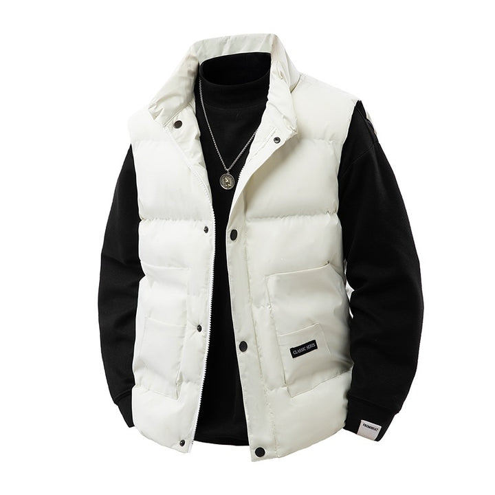Herren Thermo‑Steppweste mit hoher Kragenblende, Druckknopf‑Front & aufgesetzten Utility‑Taschen Drune