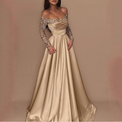 Damen Elegantes Abendkleid mit schimmerndem Oberteil und tailliertem Schnitt Drune
