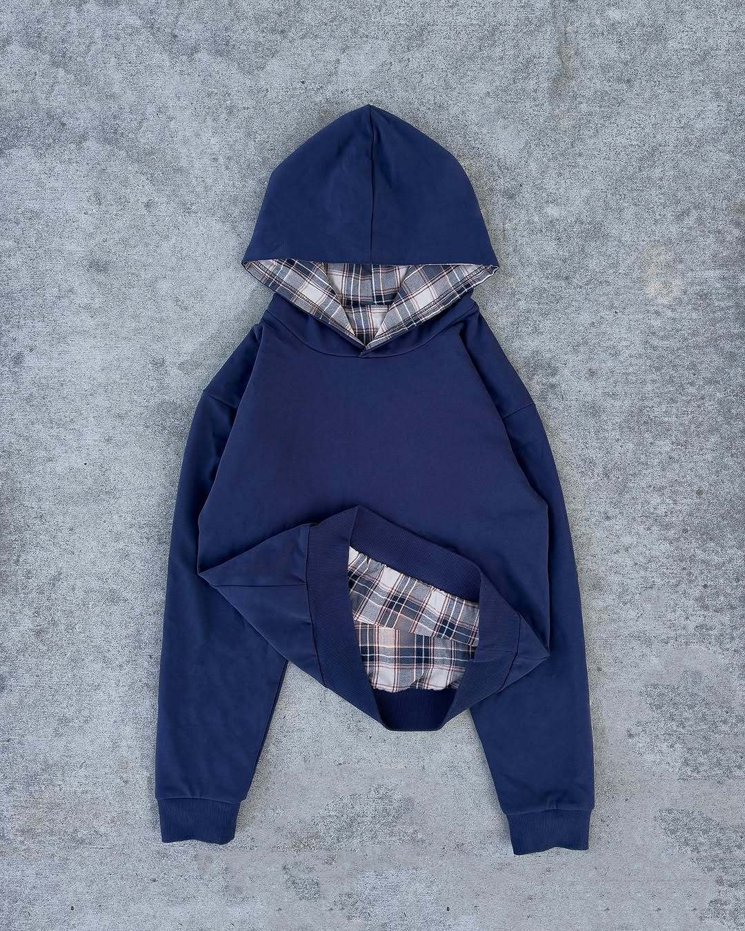 Damen Kapuzenpullover mit modernem Karo-Futter Drune