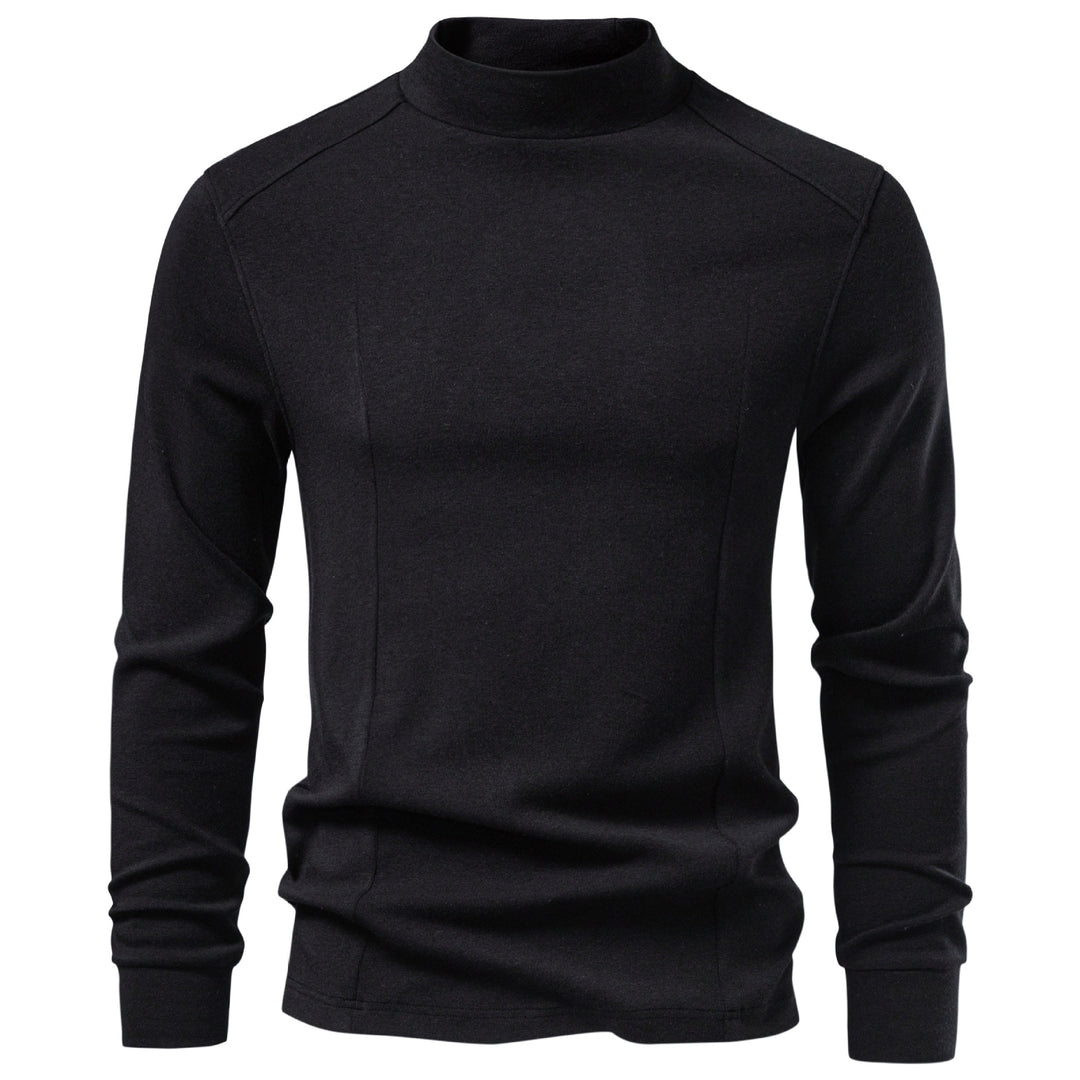 Herren Langarm Sweatshirt mit schmalem Stehkragen und Baumwollmix Drune