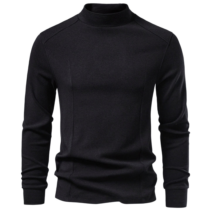 Herren Langarm Sweatshirt mit schmalem Stehkragen und Baumwollmix Drune