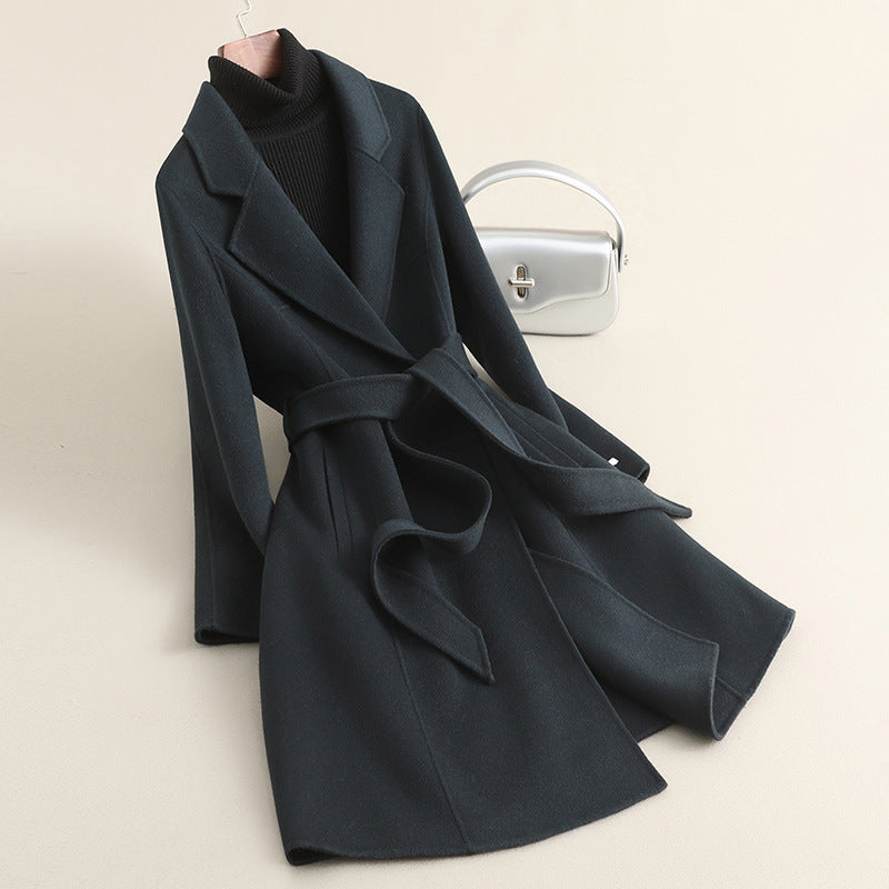 Damen Eleganter Wollmantel mit praktischen Taschen Drune