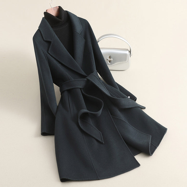 Damen Eleganter Wollmantel mit praktischen Taschen Drune
