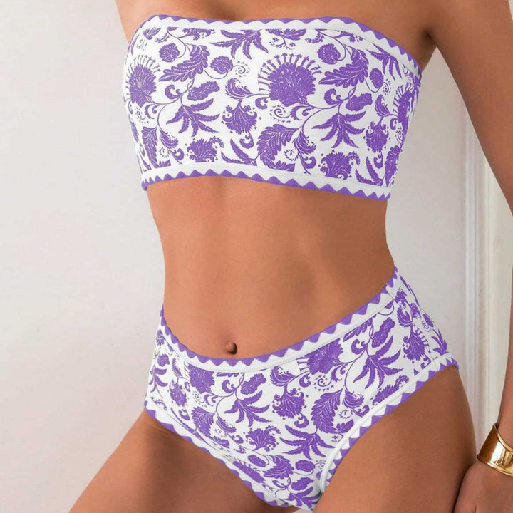 Damen Bandeau-Bikini mit trendigem floralen Design Drune