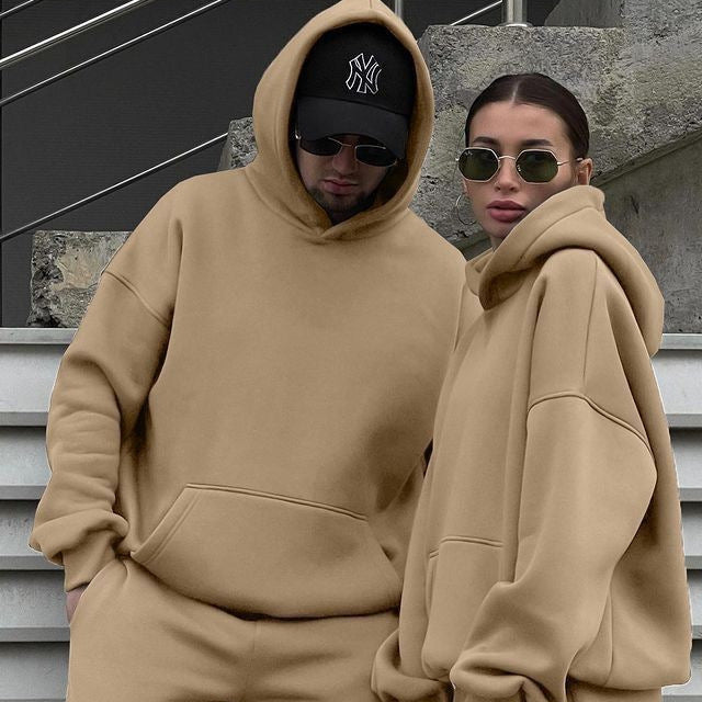 Unisex Oversize-Kapuzenpullover und Relax-Jogginghose Set aus hochwertiger Baumwollmischung Drune