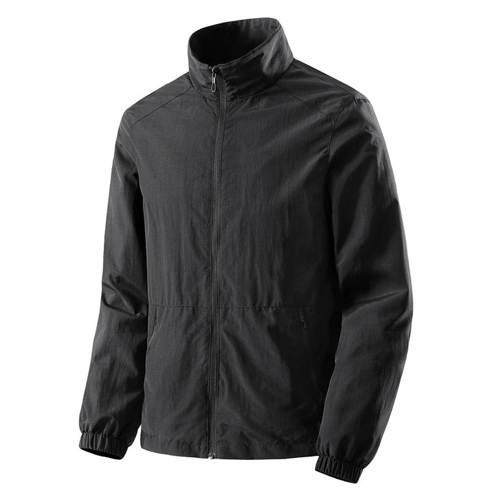 Herren Ultraleichte Windjacke mit Mesh‑Futter, Stehkragen & Reißverschluss Drune