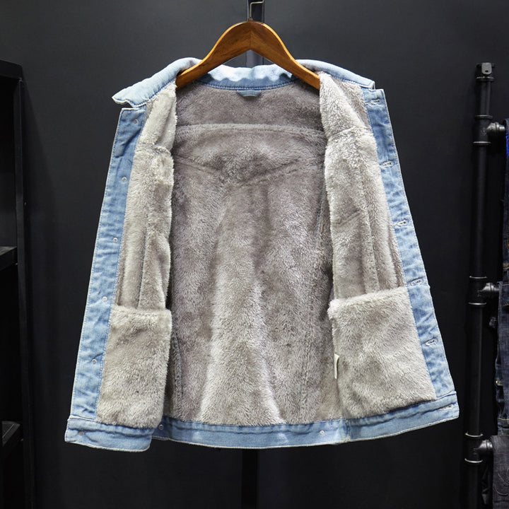 Herren Lässige Denimjacke mit gefüttertem Innenfutter Drune