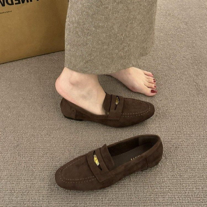 Damen Mokassins mit weichem Wildleder und elegantem Riemenverschluss Drune