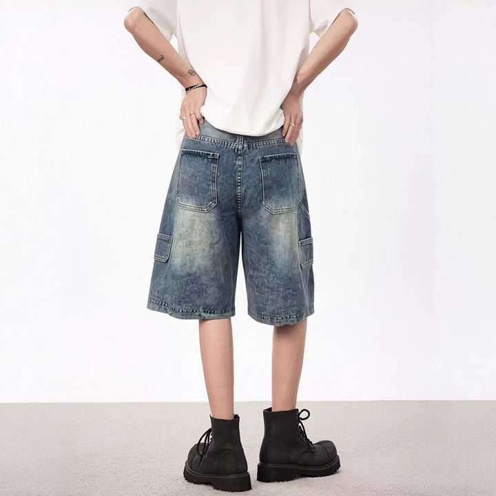 Damen lässige Denim-Shorts mit hohem Bund und weitem Schnitt Drune
