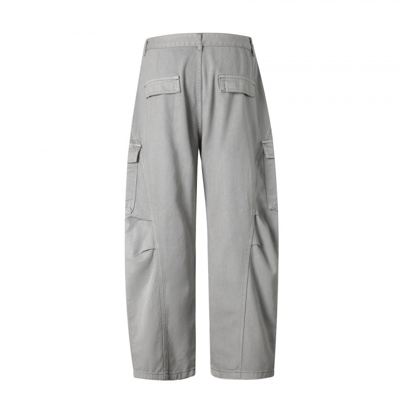 Herren Cargo-Hose im Utility-Stil mit Klappentaschen und geradem Bein Drune