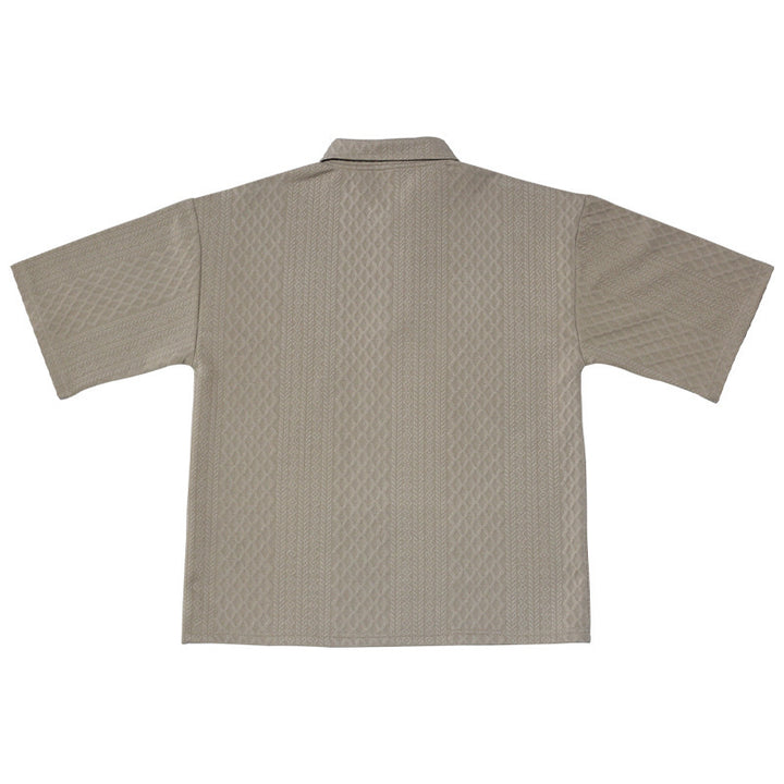 Herren gestricktes Freizeit-Set mit Polokragen und Tunnelzug-Jogginghose Drune